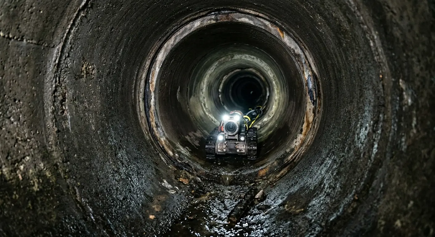 Robotic sewer camera inspecting pipe interior for Sewer Line Repair in Monaca